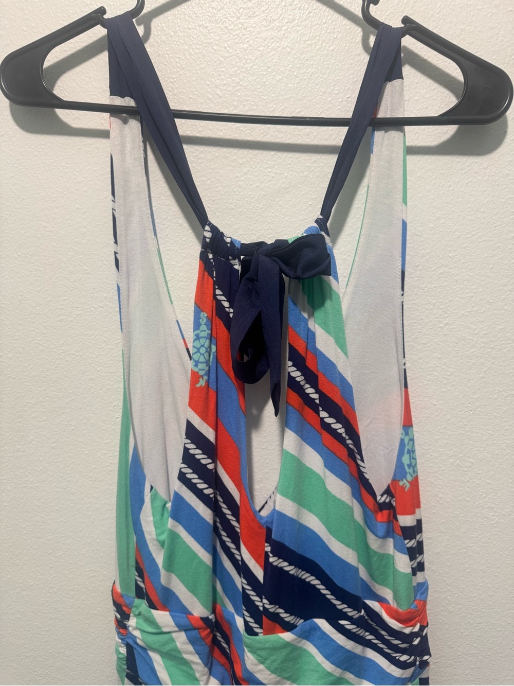 Lilly Pulitzer Striped Halter Maxi Dress in Blue, Coral & Mint - Picture 6 of 7